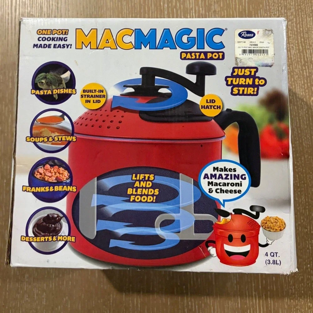 Mac Magic Pasta Pot Built-in Strainer Lid 4 Qt. As Seen on TV. Fast Ship